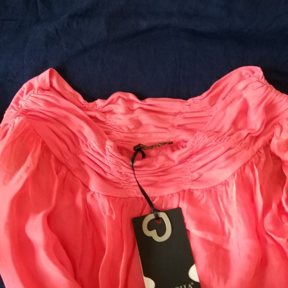 NEW KEYSHA long sleeves silk Blouse -made in Italy -  size s - Picture 1 of 13